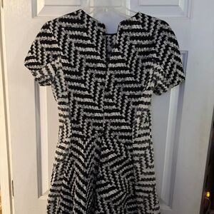 Lela Rose Geometric Short Sleeve Dress Size 4